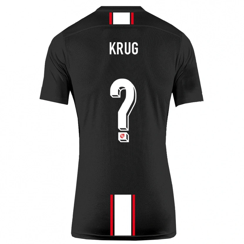 Danxen Bambino Maglia Jannis Krug #0 Nero Bianco Kit Gara Away 2025/26 Maglietta