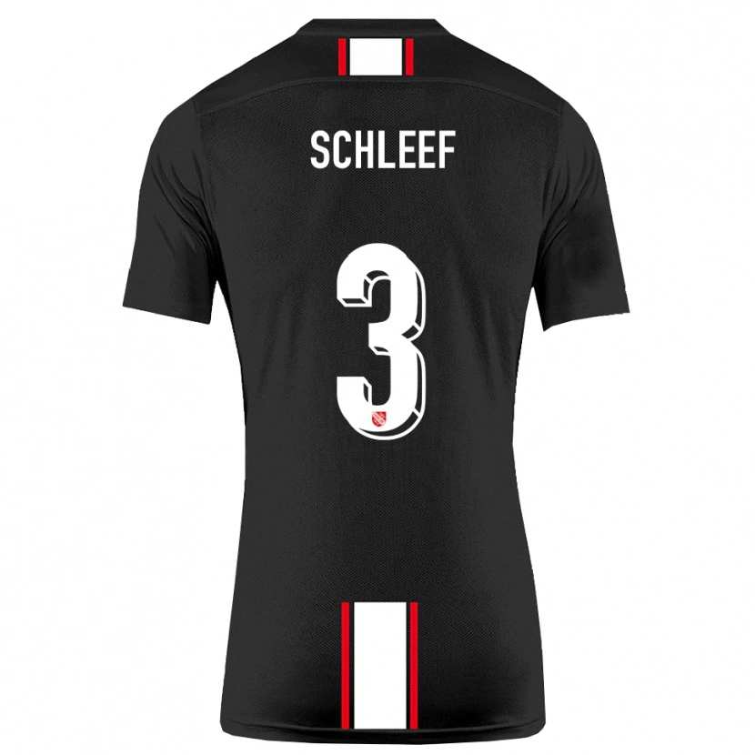 Danxen Bambino Maglia Marco Schleef #3 Nero Bianco Kit Gara Away 2025/26 Maglietta