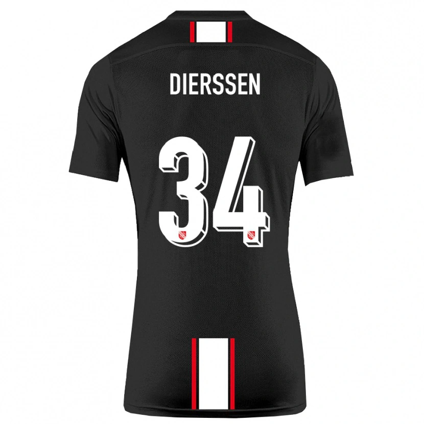 Danxen Bambino Maglia Tim Dierßen #34 Nero Bianco Kit Gara Away 2025/26 Maglietta