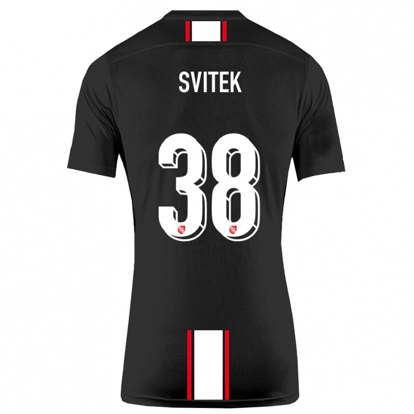 Danxen Bambino Maglia Leon Svitek #38 Nero Bianco Kit Gara Away 2025/26 Maglietta