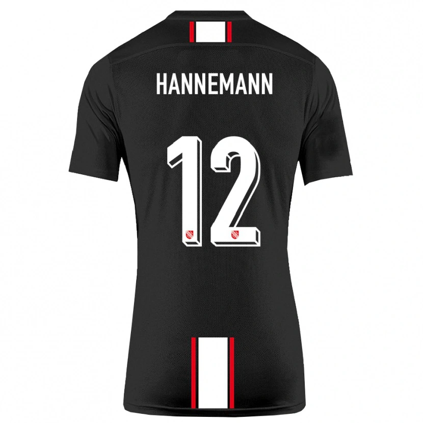 Danxen Bambino Maglia Sören Hannemann #12 Nero Bianco Kit Gara Away 2025/26 Maglietta