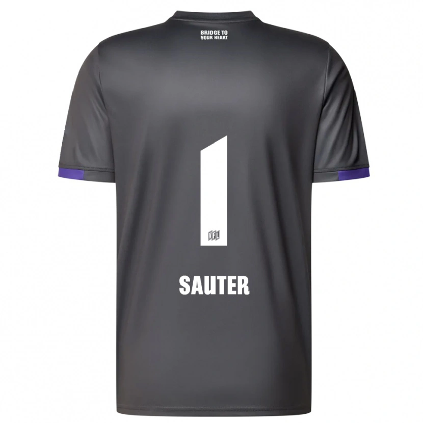 Danxen Bambino Maglia Niklas Sauter #1 Grigio Viola Kit Gara Away 2025/26 Maglietta