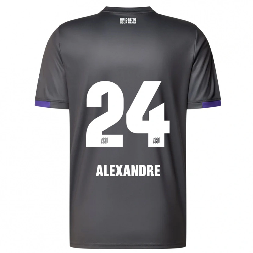 Danxen Bambino Maglia Tyron Alexandre #24 Grigio Viola Kit Gara Away 2025/26 Maglietta