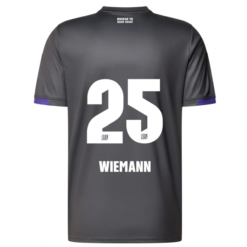 Danxen Bambino Maglia Niklas Wiemann #25 Grigio Viola Kit Gara Away 2025/26 Maglietta