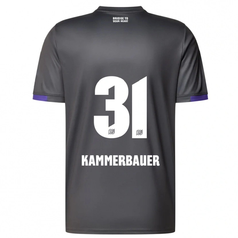 Danxen Bambino Maglia Patrick Kammerbauer #31 Grigio Viola Kit Gara Away 2025/26 Maglietta