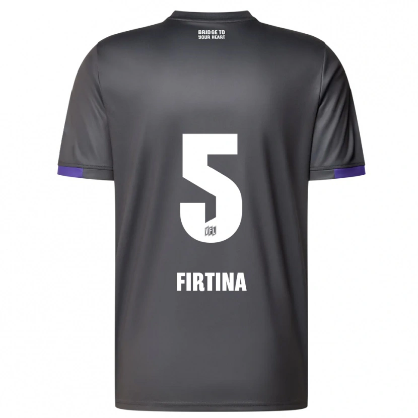 Danxen Bambino Maglia Taha Firtina #5 Grigio Viola Kit Gara Away 2025/26 Maglietta