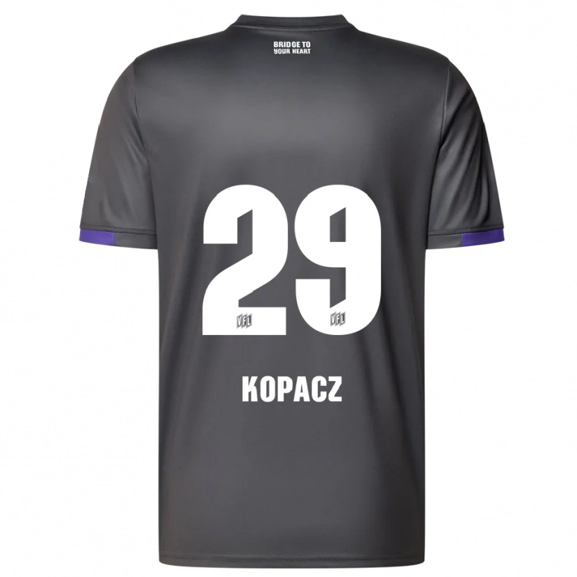 Danxen Bambino Maglia David Kopacz #29 Grigio Viola Kit Gara Away 2025/26 Maglietta