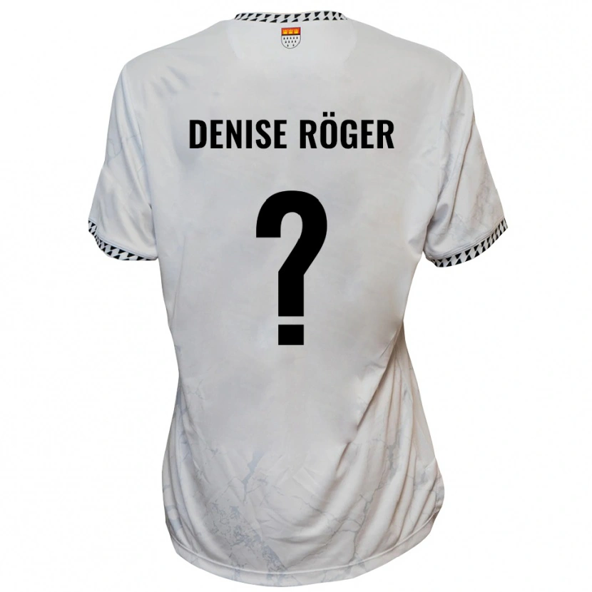Danxen Bambino Maglia Kim Denise Röger #0 Bianco Nero Kit Gara Away 2025/26 Maglietta