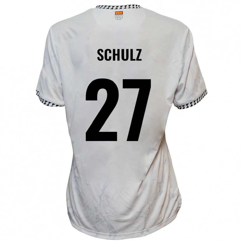 Danxen Bambino Maglia Arne Schulz #27 Bianco Nero Kit Gara Away 2025/26 Maglietta