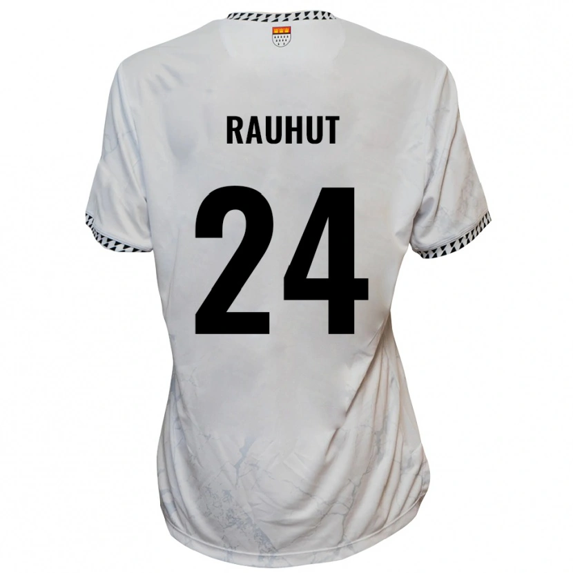Danxen Bambino Maglia Kevin Rauhut #24 Bianco Nero Kit Gara Away 2025/26 Maglietta