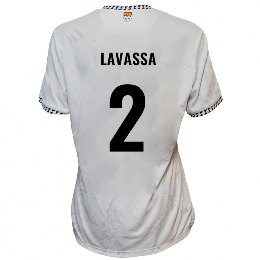 Danxen Bambino Maglia Timon Lavassa #2 Bianco Nero Kit Gara Away 2025/26 Maglietta