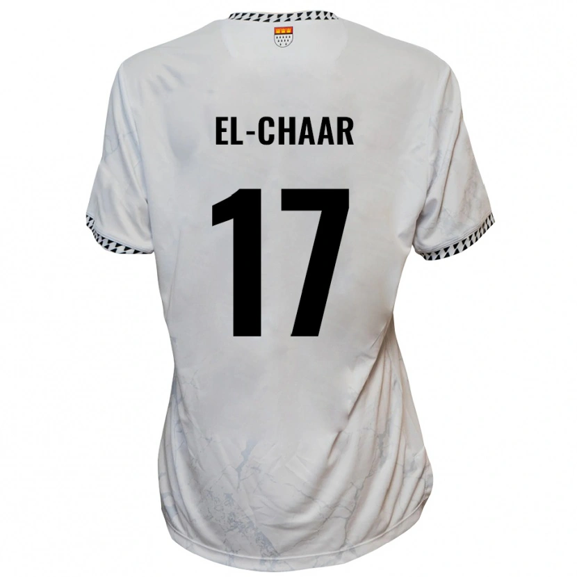 Danxen Bambino Maglia Aboubaker El-Chaar #17 Bianco Nero Kit Gara Away 2025/26 Maglietta