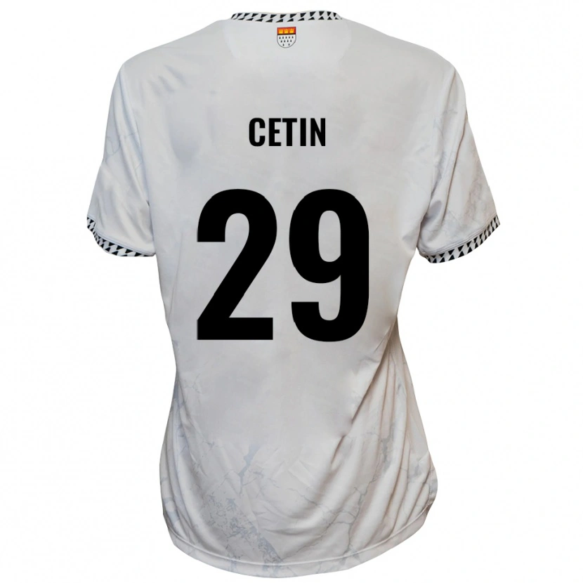 Danxen Bambino Maglia Erkan Cetin #29 Bianco Nero Kit Gara Away 2025/26 Maglietta