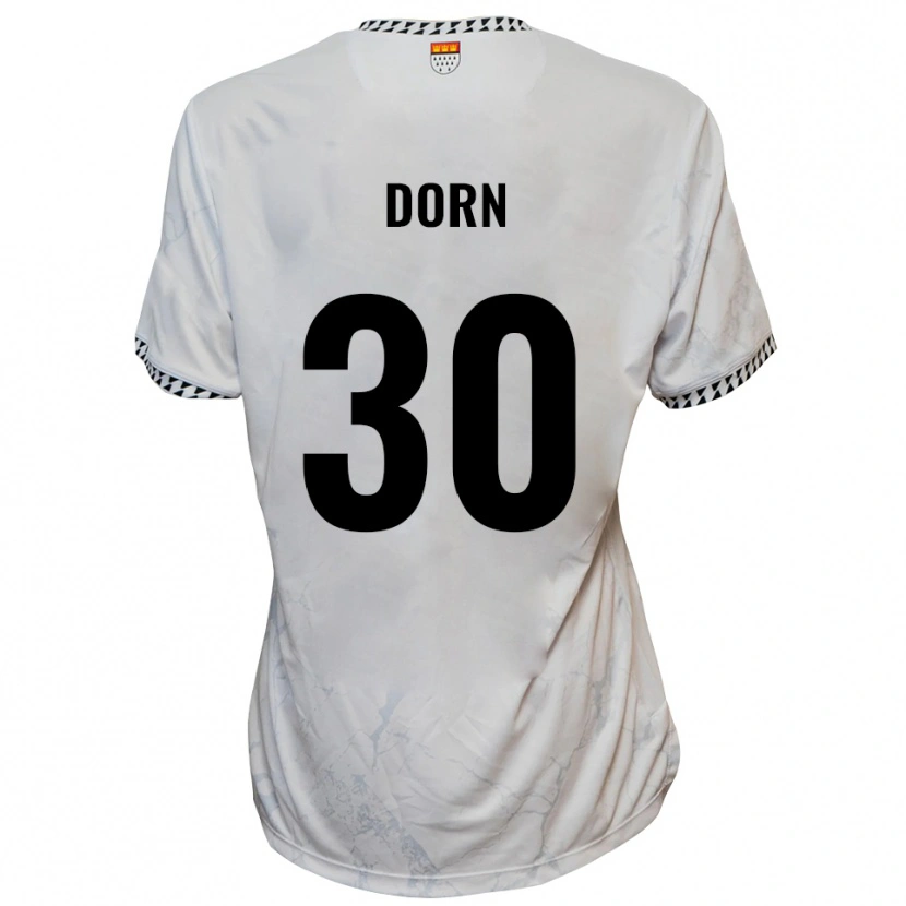 Danxen Bambino Maglia Leonard Dorn #30 Bianco Nero Kit Gara Away 2025/26 Maglietta