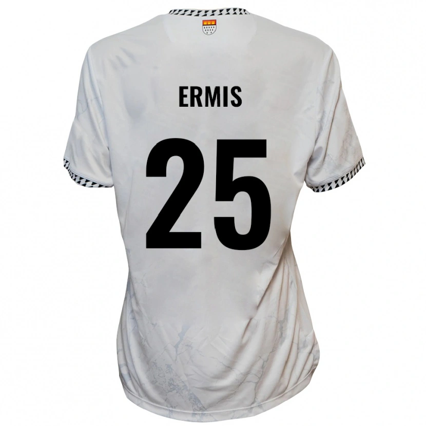 Danxen Bambino Maglia Kiyan Ermis #25 Bianco Nero Kit Gara Away 2025/26 Maglietta