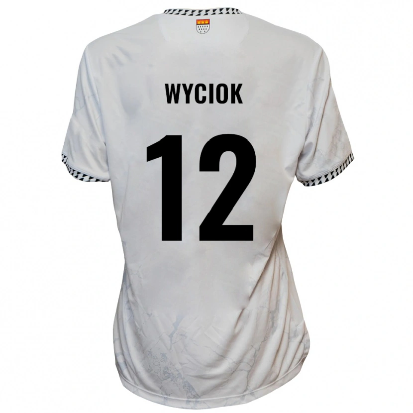 Danxen Bambino Maglia David Wyciok #12 Bianco Nero Kit Gara Away 2025/26 Maglietta