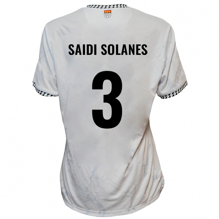 Danxen Bambino Maglia Maruan Saidi Solanes #3 Bianco Nero Kit Gara Away 2025/26 Maglietta