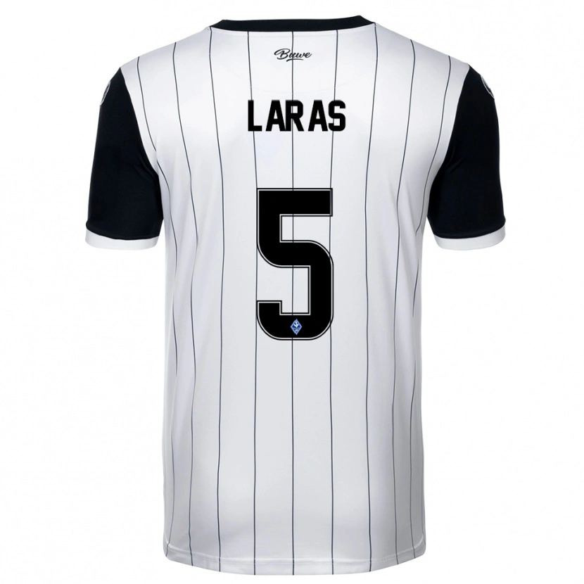 Danxen Bambino Maglia Noah Laras #5 Bianco Nero Kit Gara Away 2025/26 Maglietta