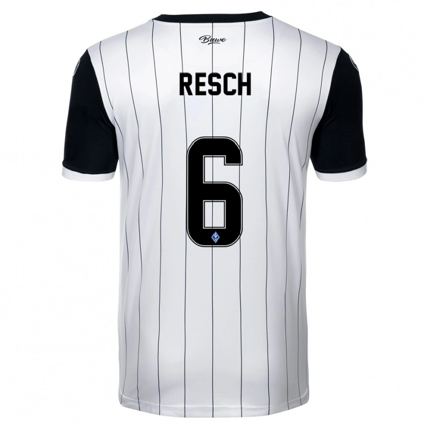 Danxen Bambino Maglia Kimo Resch #6 Bianco Nero Kit Gara Away 2025/26 Maglietta