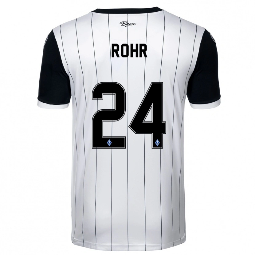 Danxen Bambino Maglia Elijah Rohr #24 Bianco Nero Kit Gara Away 2025/26 Maglietta