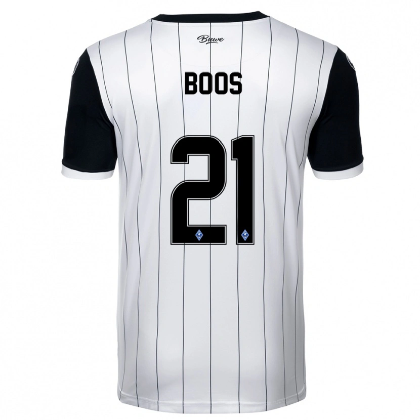 Danxen Bambino Maglia Noah Boos #21 Bianco Nero Kit Gara Away 2025/26 Maglietta