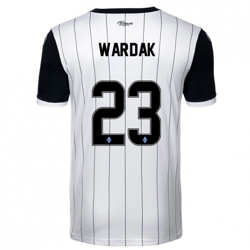 Danxen Bambino Maglia Yusuf Wardak #23 Bianco Nero Kit Gara Away 2025/26 Maglietta