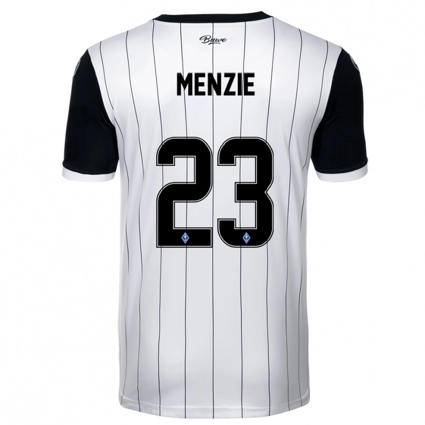 Danxen Bambino Maglia Aamir Menzie #23 Bianco Nero Kit Gara Away 2025/26 Maglietta