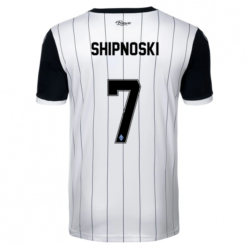 Danxen Bambino Maglia Nicklas Shipnoski #7 Bianco Nero Kit Gara Away 2025/26 Maglietta