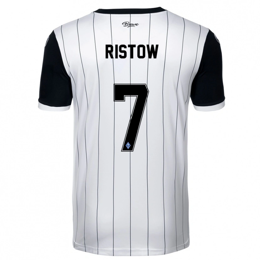 Danxen Bambino Maglia Daniel Ristow #7 Bianco Nero Kit Gara Away 2025/26 Maglietta