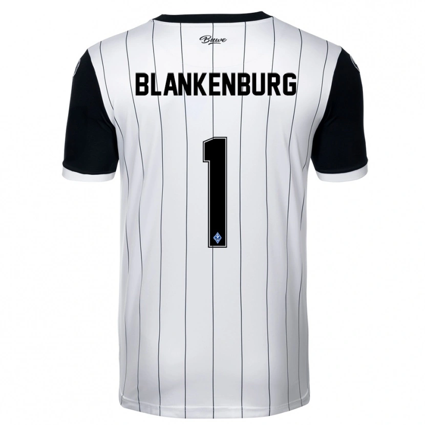 Danxen Bambino Maglia Luca Blankenburg #1 Bianco Nero Kit Gara Away 2025/26 Maglietta