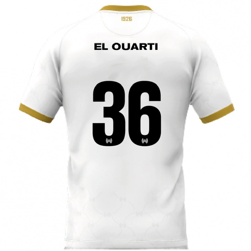Danxen Bambino Maglia Nassim El Ouarti #36 Bianco Oro Kit Gara Away 2025/26 Maglietta