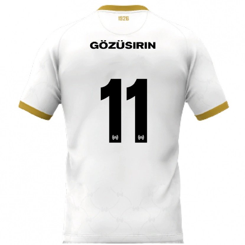 Danxen Bambino Maglia Tarik Gözüsirin #11 Bianco Oro Kit Gara Away 2025/26 Maglietta
