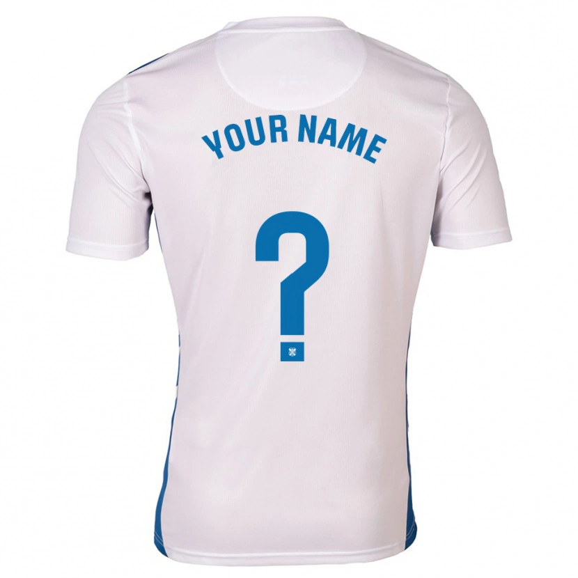 Danxen Uomo Maglia Il Tuo Nome #0 Bianco Blu Kit Gara Home 2025/26 Maglietta
