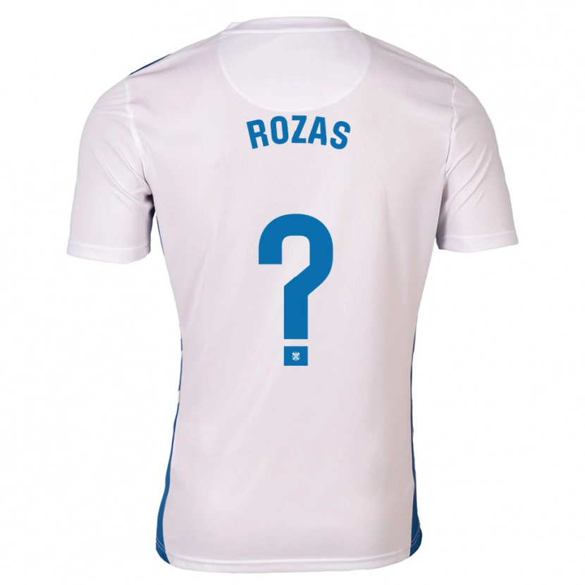 Danxen Uomo Maglia Samuel Rozas #0 Bianco Blu Kit Gara Home 2025/26 Maglietta