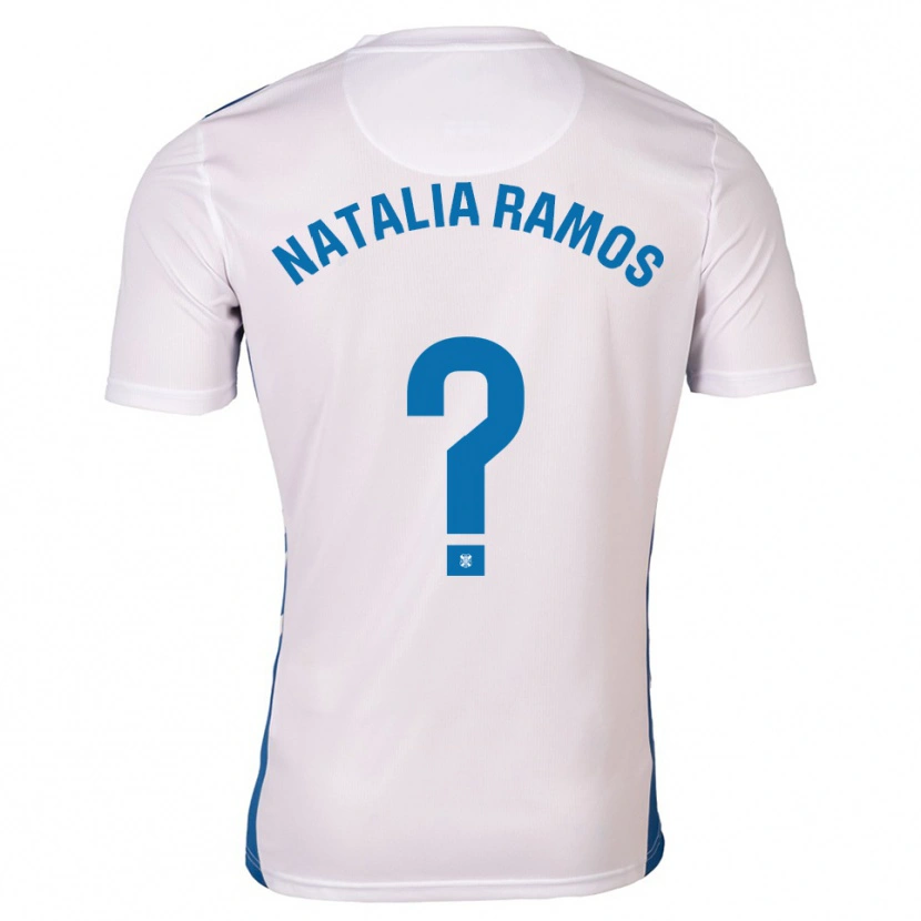 Danxen Uomo Maglia Natalia Ramos Álvarez #0 Bianco Blu Kit Gara Home 2025/26 Maglietta