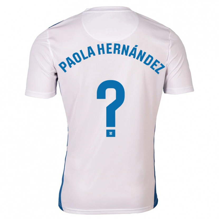Danxen Uomo Maglia Paola Hernández Díaz #0 Bianco Blu Kit Gara Home 2025/26 Maglietta