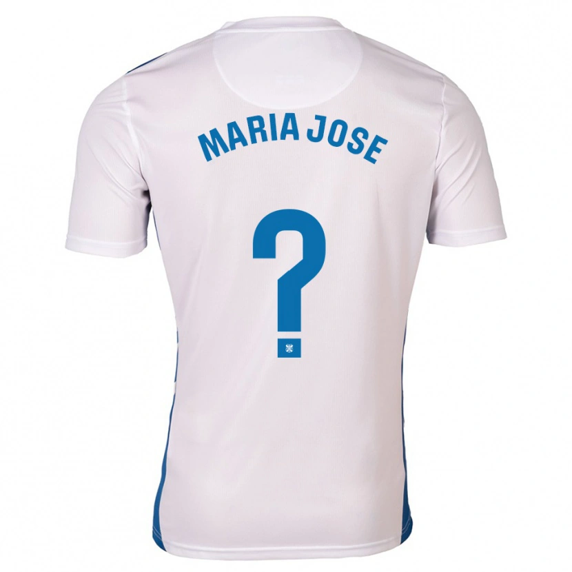Danxen Uomo Maglia María José Pérez González #0 Bianco Blu Kit Gara Home 2025/26 Maglietta