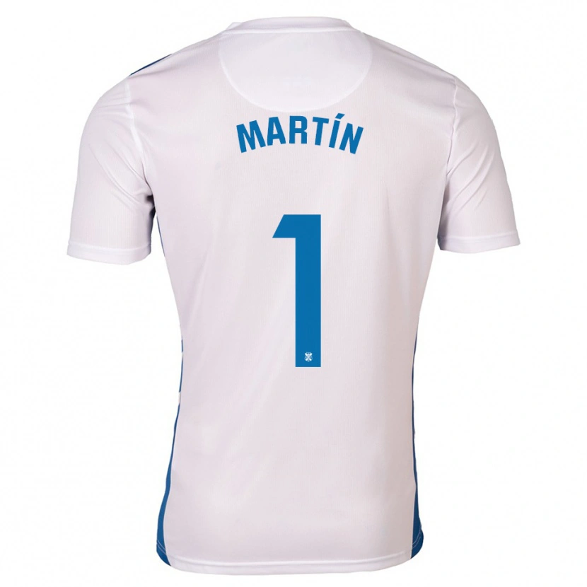 Danxen Uomo Maglia Dani Martín #1 Bianco Blu Kit Gara Home 2025/26 Maglietta