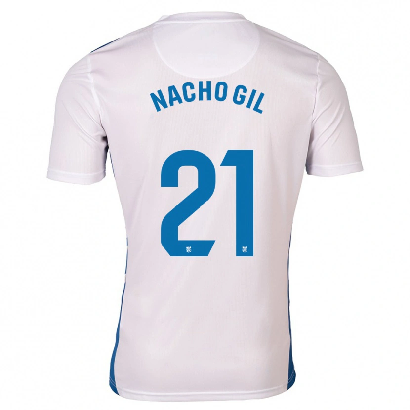 Danxen Uomo Maglia Nacho Gil #21 Bianco Blu Kit Gara Home 2025/26 Maglietta