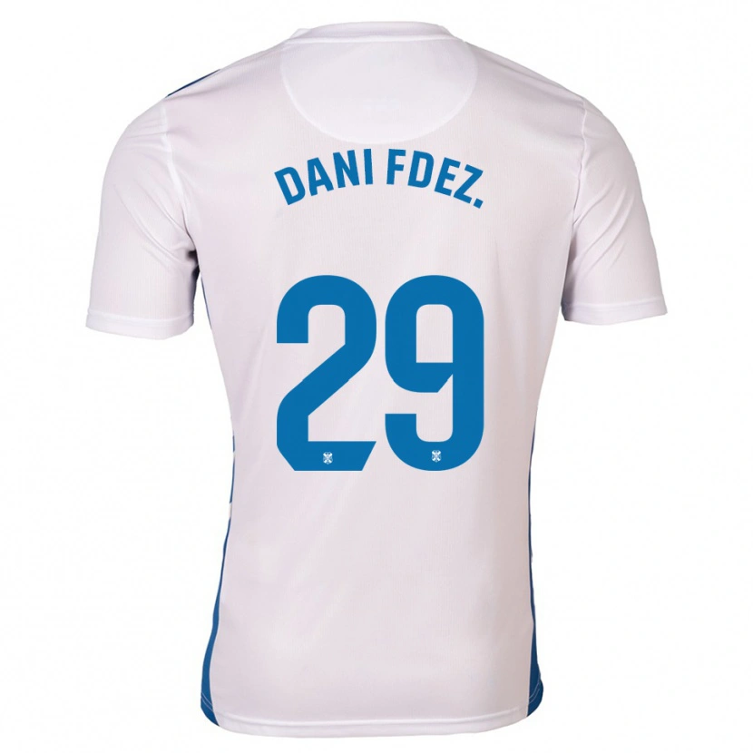 Danxen Uomo Maglia Dani Fernández #29 Bianco Blu Kit Gara Home 2025/26 Maglietta