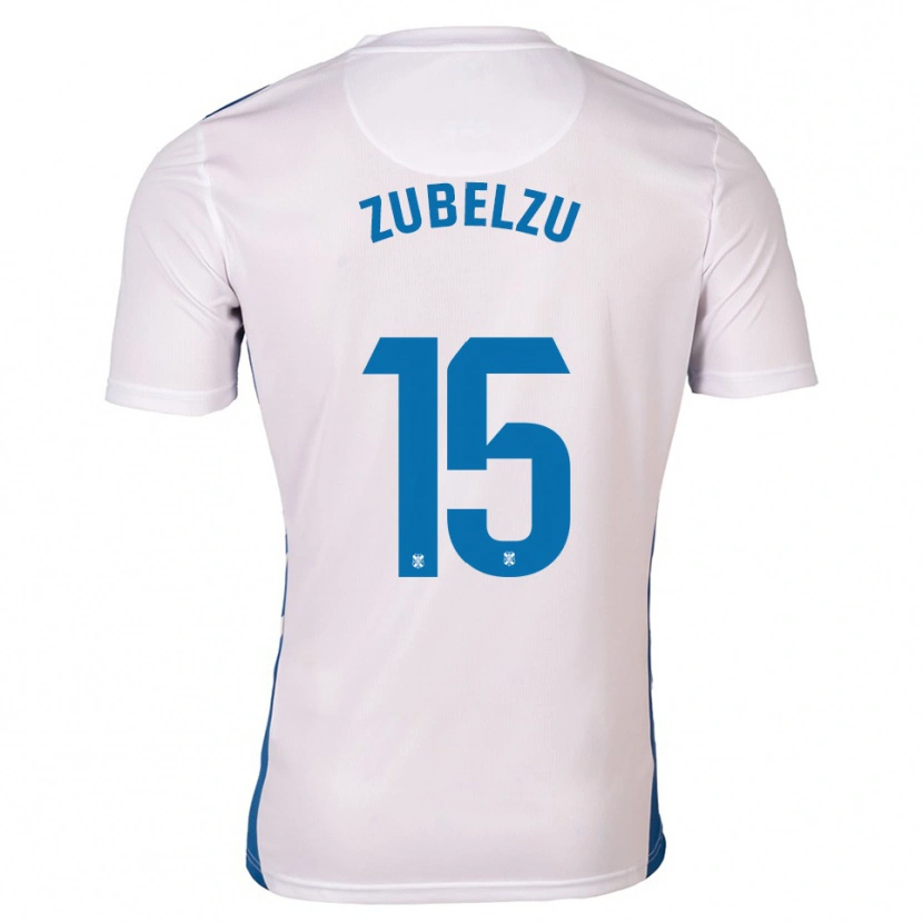 Danxen Uomo Maglia Julen Zubelzu #15 Bianco Blu Kit Gara Home 2025/26 Maglietta