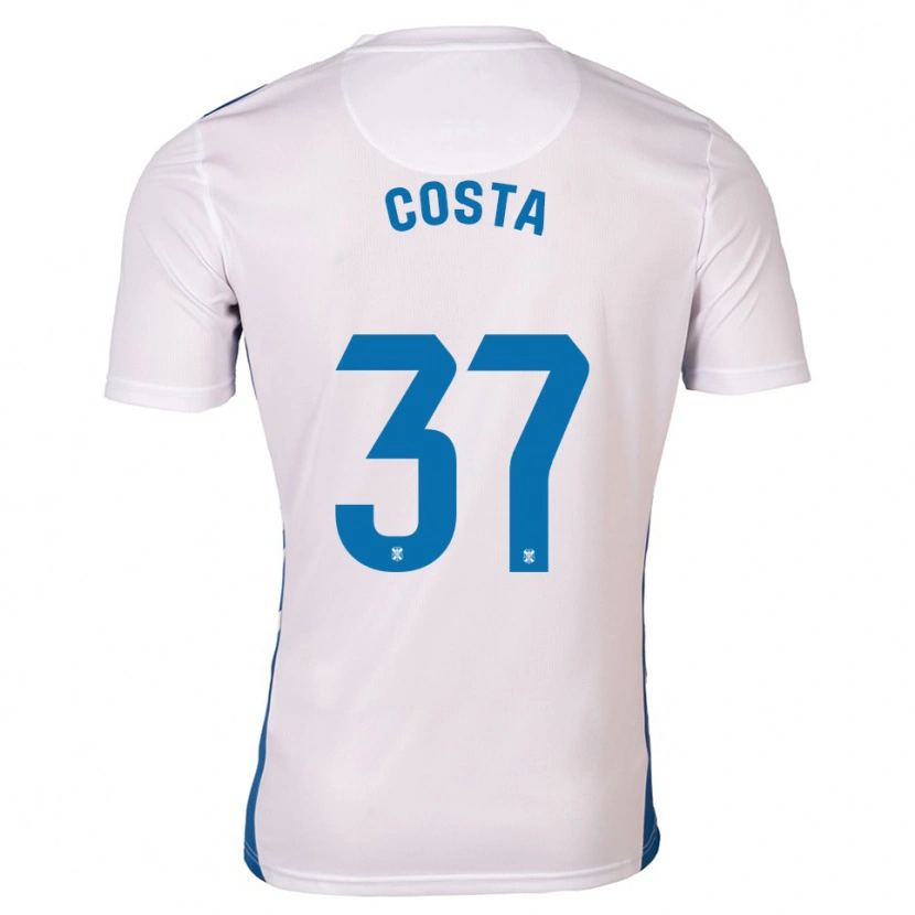 Danxen Uomo Maglia Mauro Costa #37 Bianco Blu Kit Gara Home 2025/26 Maglietta