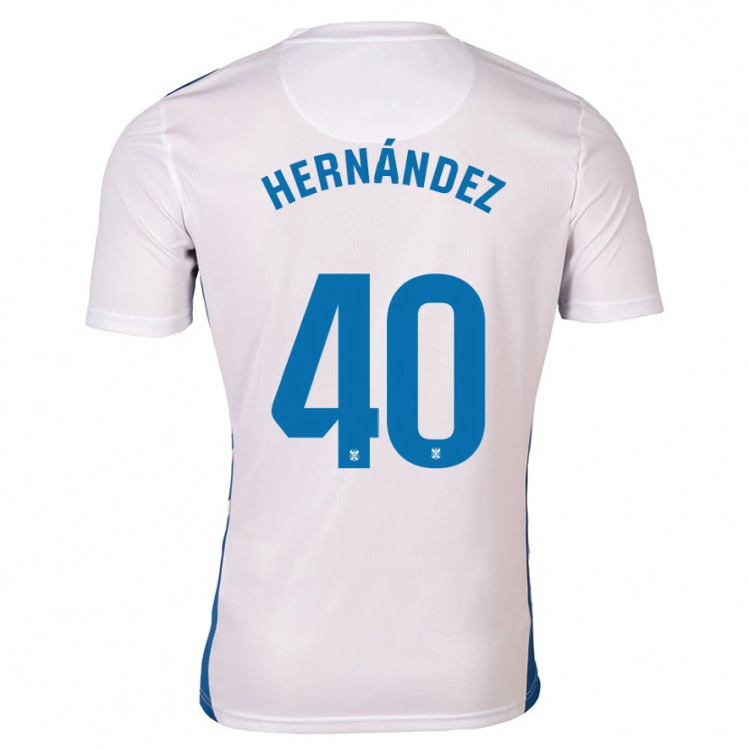 Danxen Uomo Maglia Christian Hernández #40 Bianco Blu Kit Gara Home 2025/26 Maglietta