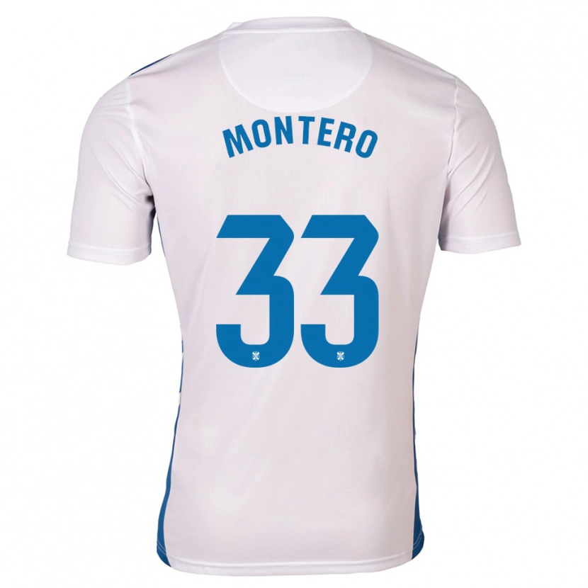 Danxen Uomo Maglia Manuel Montero #33 Bianco Blu Kit Gara Home 2025/26 Maglietta
