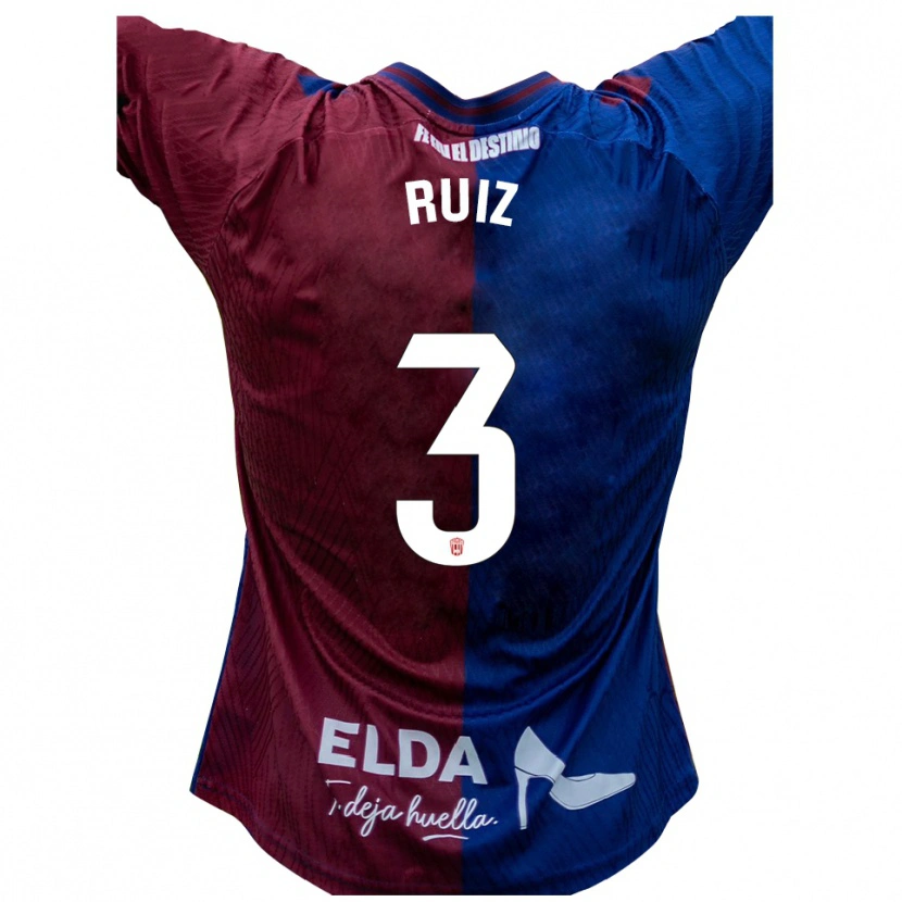 Danxen Uomo Maglia David Ruiz #3 Blu Rosso Kit Gara Home 2025/26 Maglietta