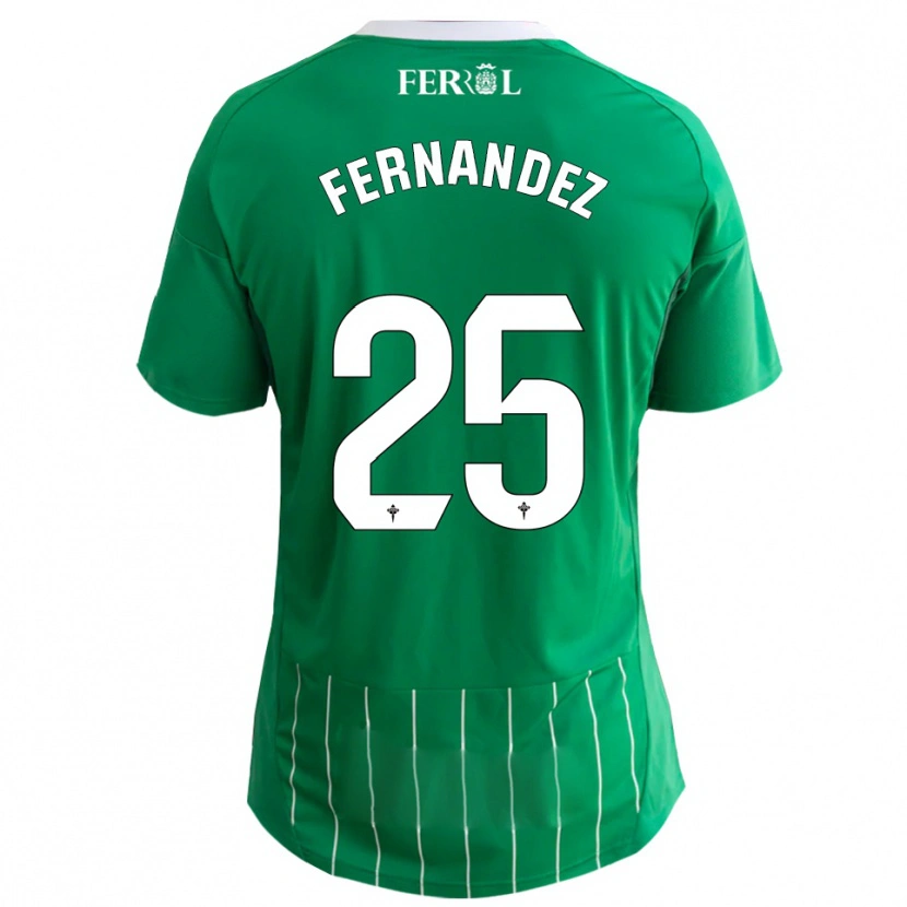 Danxen Uomo Maglia César Fernández #25 Verde Bianco Kit Gara Home 2025/26 Maglietta