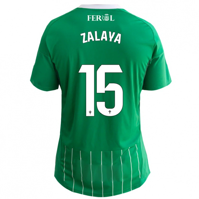 Danxen Uomo Maglia Álex Zalaya #15 Verde Bianco Kit Gara Home 2025/26 Maglietta