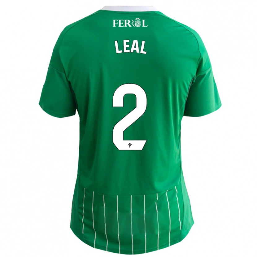 Danxen Uomo Maglia Miguel Leal #2 Verde Bianco Kit Gara Home 2025/26 Maglietta
