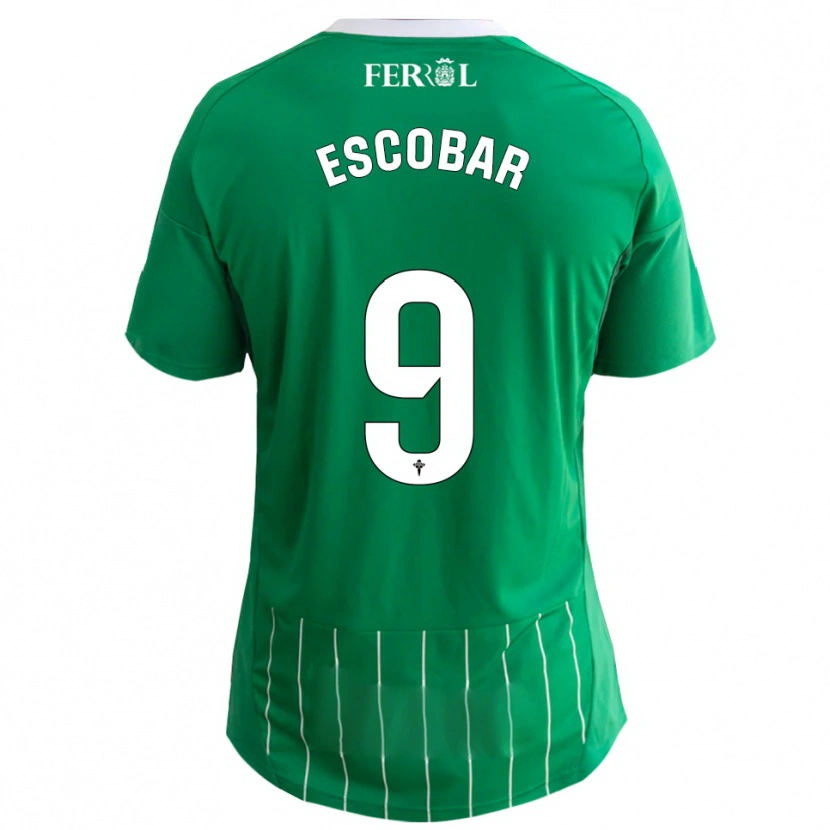 Danxen Uomo Maglia Antón Escobar #9 Verde Bianco Kit Gara Home 2025/26 Maglietta