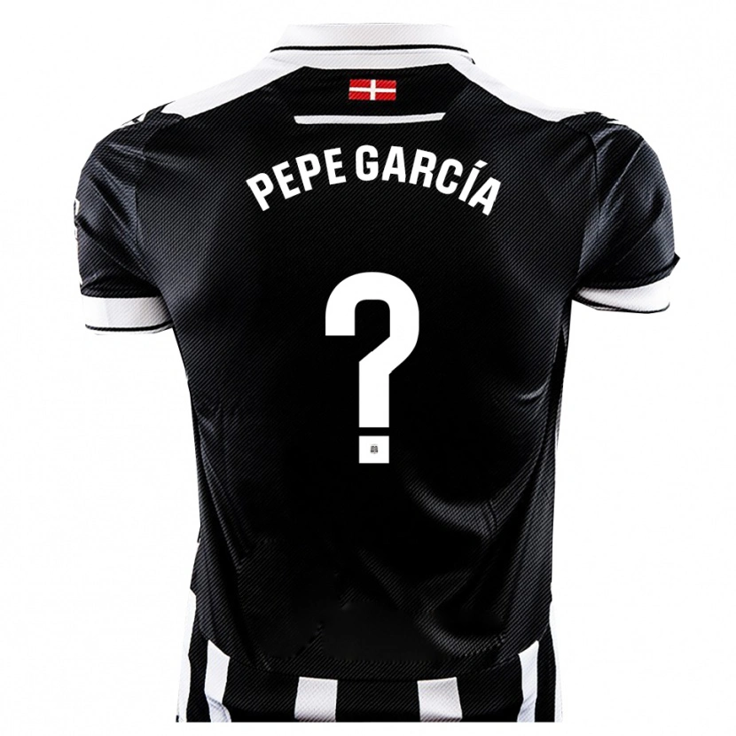 Danxen Uomo Maglia Pepe García #0 Nero Bianco Kit Gara Home 2025/26 Maglietta